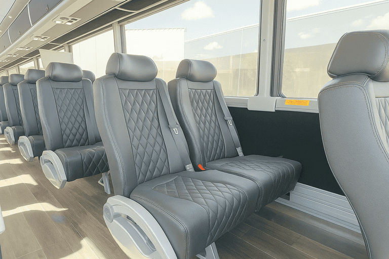 interior of Coach Bus Grand Prairie charter bus