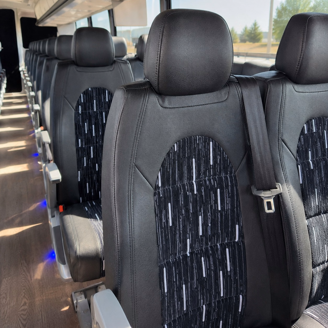grand prairie charter bus rental interior